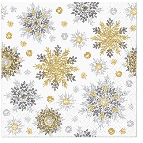 Pl Serwetki Snowflakes Silver