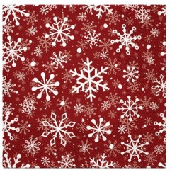 Pl Serwetki Christmas Snowflakes Red